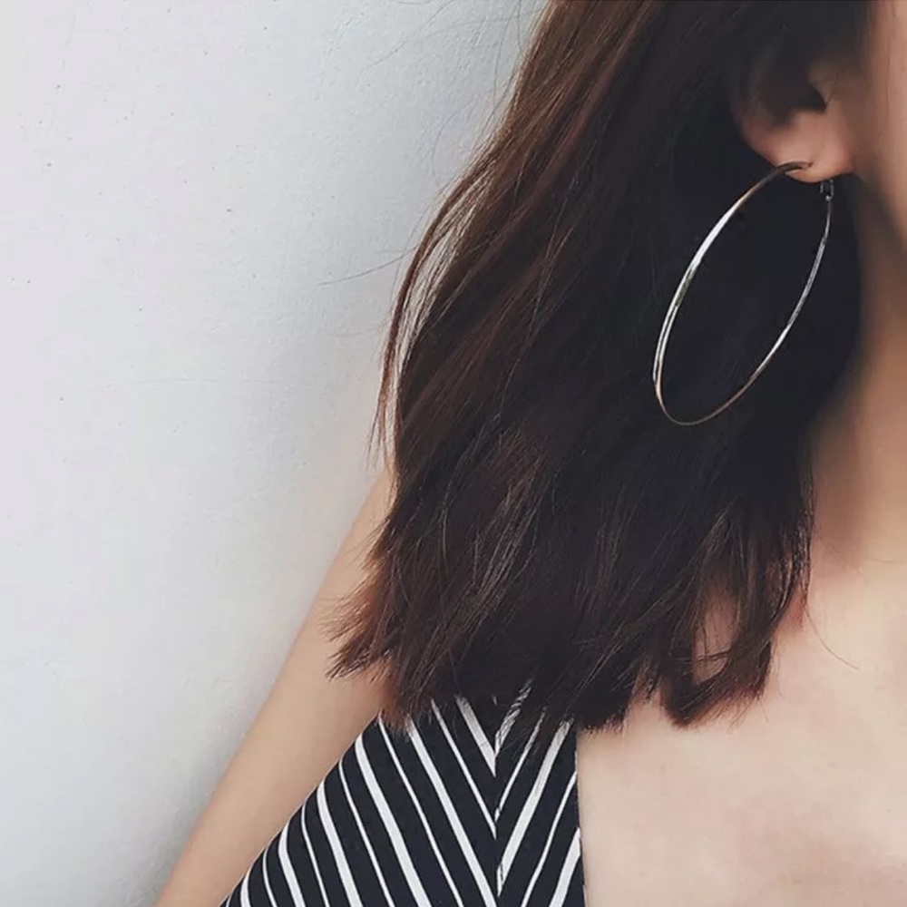 Silver Large Hoop Earrings